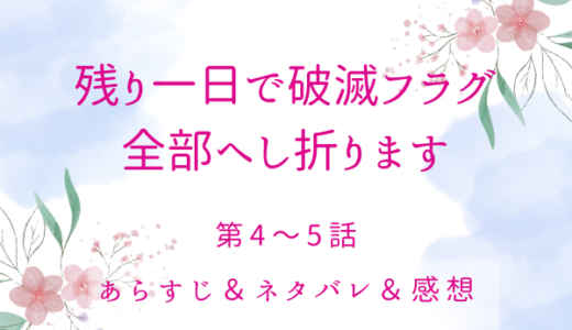 「残り一日で破滅フラグ全部へし折ります」4〜5話・家族に婚約破棄を申し出るアレクサンドラ