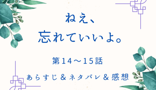 「ねえ、忘れていいよ」14〜15話・後夜祭へレッツゴー！