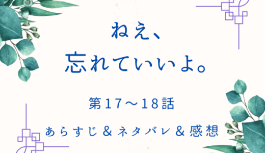 「ねえ、忘れていいよ」17〜18話・俺の存在って…？