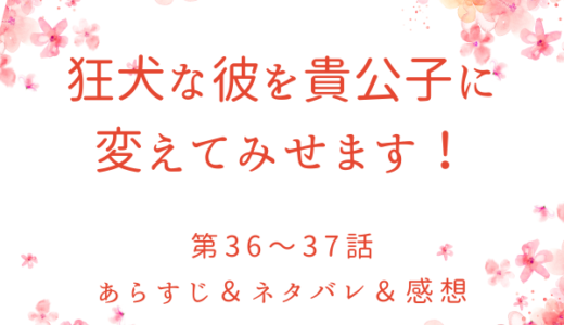 「狂犬な彼を貴公子に変えてみせます！」36〜37話・大丈夫、ここは安全だ