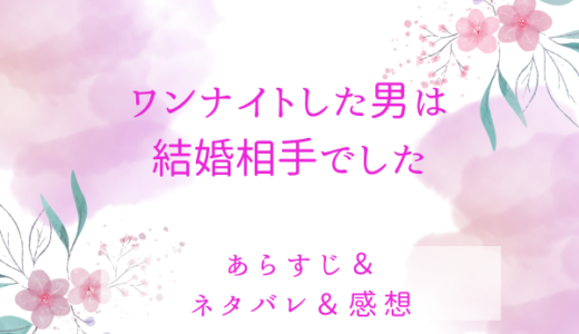 「ワンナイトした男は結婚相手でした」のあらすじ〜最終回結末まで・ネタバレ・感想