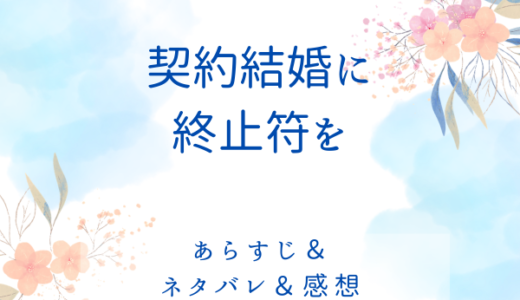 「契約結婚に終止符を」のあらすじ〜最終回結末まで・ネタバレ・感想